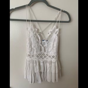 Free People Small White Adella Cami